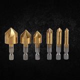 YWBL-WH 6 Adet HSS Pah Havşa 1/4 Hex Shank 90 Derece Ahşap Pah Kırma Kesici 6mm Ila 19mm Pah Kırma, Çapak Ve Havşa Açma, Küçük Talaş Yükleri