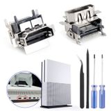 YWLRONG 2 paket HDMI bağlantı noktası değiştirme Xbox One S soket jakı arayüzü konektörü Xbox One S konsolu aksesuarları parçaları ile tamir kiti