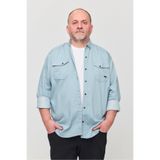 YXC Erkek Gömlek Pamuklu Slim Fit Uzun Kollu Cepli Mint Erkek Gömlek