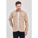YXC Slim Fit Erkek Dar Kesim Kot Gömlek
