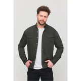 YXC Slim Fit Erkek Kot Gömlek Haki 5XL BEDEN 110-115 KİLO