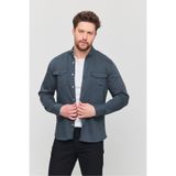 YXC Slim Fit Erkek Kot Gömlek Petrol Yeşili 5XL BEDEN 110-115 KİLO