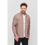 YXC Trend Maker Slim Fit Erkek Dar Kesim Pamuklu Kot Gömlek - Vizon