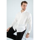 YXC Trend Maker YENİ ÜRÜNDÜR.Erkek Keten Dokulu Oversize Beyaz Erkek Gömlek