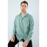 YXC Trend Maker YENİ ÜRÜNDÜR.Erkek Keten Dokulu Oversize Mint Erkek Gömlek