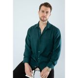 YXC Trend Maker YENİ ÜRÜNDÜR.Erkek Keten Dokulu Oversize Nefti Erkek Gömlek