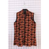YXL COLLECTION Kadın Büyük Beden 3 Boyutlu Kazayağı Desenli Kuplu Cepli Fermuarlı Yelek Hırka Çok Renkli 48