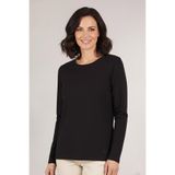 YXL COLLECTION Kadın Büyük Beden Bisiklet Yaka Uzun Kollu Modal Basic Anne Penye Bluz Siyah 46