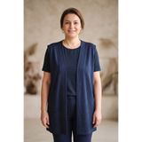 YXL COLLECTION Kadın Büyük Beden Likralı Taş Desenli Kolsuz Anne Penye Yelek