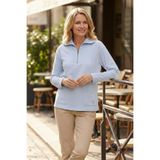 YXL COLLECTION Kadın Büyük Beden Likralı Yarım Fermuarlı Dik Yaka Cepli Uzun Kollu Sweatshirt Mavi 38
