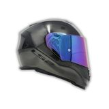 YYK Storm 2 Jeans Gökkuşağı Vizörlü Motosiklet Kaskı, ECE 22.06 Sertifikalı Kapalı Kask, Dahili Güneş Vizörlü, Yüksek Performanslı KPA Dış Kabuk, Gelişmiş Havalandırmalı Kask (M)