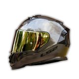 YYK Storm 2 Jeans Gold Vizörlü Motosiklet Kaskı, ECE 22.06 Sertifikalı Kapalı Kask, Dahili Güneş Vizörlü, Yüksek Performanslı KPA Dış Kabuk, Gelişmiş Havalandırmalı Unisex Kask (S)