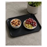 YZC Plastik Endüstriyel Servis Tepsisi - Ahşap Dokulu Siyah - 36 x 27 cm