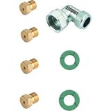 yzcpart Silverline FS5730EW01 Ocak Uyumlu Doğalgaz Dönüşüm Seti 7 mm Enjektör Takımı+Dirsek + 2 Adet Conta