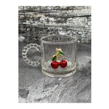 YzHome 1 Adet Fenomen Kiraz Cam Bardak Çay Nescafe Bardağı Kupa 220ml