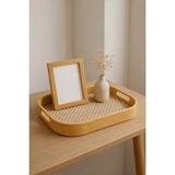 Yzhome 1 Adet Küçük Boy Bambu Kare Tepsi Sunum Servis Tepsisi 33*22CM Sadece Küçük Boy - Kahverengi