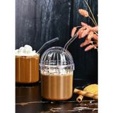 Yzhome 1 Adet Mika Oval Kapaklı Pinterest Bardak Kahve ve Sunum Bardağı 430 ml Cam Değildir - Şeffaf