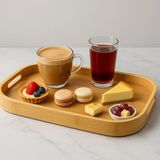 Yzhome 1 Adet Orta Boy Bambu Kare Tepsi Sunum Servis Tepsisi 40*28CM - Sarı
