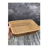 YzHome 1 Adet Sadece Orta Boy Dikdörtgen Hasır Servis Sunumluk Sepet Organizer Düzenleyici Ekmeklik 27*20cm