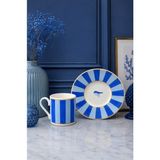 Yzhome 2 Kişilik Porselen Yaldızlı Lovely Birds Özel Tasarım Kuşlu Kahve Fincan Takımı Seti 90ML - Mavi