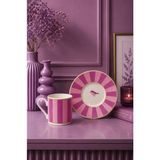 Yzhome 2 Kişilik Porselen Yaldızlı Lovely Birds Özel Tasarım Kuşlu Kahve Fincan Takımı Seti 90ML - Mor