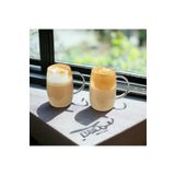 YzHome 2 Li Borosilikat Cam Kulplu Pinterest Çizgili Model Bardak Kupa 300ml