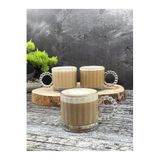 YzHome 3 Lü Cam Boncuk Kulplu Bardak Kupa Çay Kahve Meşrubat Bardağı 325ml