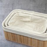 Yzhome 3 Lü Dikdörtgen Bambu Organizer Düzenleyici Saklama Kutusu Sepet