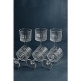 Yzhome 6 Lı 85ML Cam Ayaklı Su Bardağı Kahve Yanı Kullanım İçin Şık Tasarım - Beyaz - 85 ml
