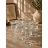 Yzhome 6 Lı Cam Ayaklı Pinterest Model Kahve Yanı Su Bardağı Meşrubat Kokteyl Bardak 175ML - Şeffaf