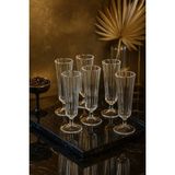 Yzhome 6 Lı Flüt Kahve Yanı Su Bardağı Ayaklı Uzun - 6 Adet - 150 ml - Şeffaf