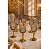 Yzhome 6 Lı Gold Kaplama Cam Kahve Yanı Su Bardağı Sunum Bardak 75ML - Altın