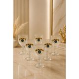 YzHome 6 Lı Kristal Cam Kahve Yanı Su Bardağı Nazar Göz Bardak 75ml