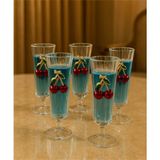 Yzhome 6 Lı Kristal Cam Kiraz Kahve Yanı Bardağı Su Bardak 150ML - Şeffaf