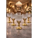 Yzhome 6 Lı Kristal Cam Platin Kaplama Kahve Yanı Su Bardağı Kadeh Kupa Bardak 75ML - Gold