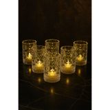 YzHome 6 Lı Mika Kristal Işıklı Kahve Yanı Su Bardağı Bardak 75ml