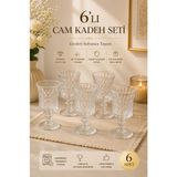 Yzhome 6 Parçalı Kristal Cam Kahve Yanı Bardağı Seti 85ML Şeffaf Zarif Tasarım