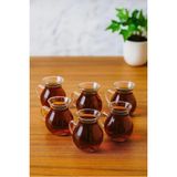 Yzhome 6'lı Keyfi Ala Borosilikat Cam Kulplu Çay Bardağı 220ML Bardak - Şeffaf - 220 ml