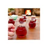 YzHome 6'lı Keyfi Ala Çizgili Borosilikat Cam Kulplu Çay Bardağı 220ml Bardak