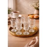 YzHome 6'lı Kristal Cam Kahve Yanı Su Bardağı, 85ml, Beyaz yz.yaseminkahveyanı