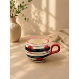 Yzhome Acar Porselen Lüks Desenli Kahve Meşrubat Çay Bardağı Bardak Kupa 325ML - Pembe