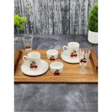 Yzhome Akasya Kulplu Sunum Servis Tepsisi Tepsi 40 * 27CM - 0 - 19 L