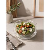 Yzhome Çift Cidarlı Cam Salata Kasesi Tek Kişilik Kase Cidar Tabak 350ML - Şeffaf