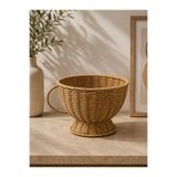 YzHome Hasır Rattan Fincan Model Sepet Düzenleyici Dekor Büyük Boy 16*20cm