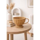 YzHome Hasır Rattan Fincan Model Sepet Düzenleyici Dekor