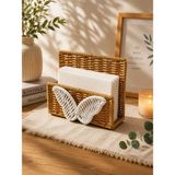 Yzhome Hasır Rattan Kare Peçetelik Organizer Masaüstü Düzenleyici 15*17CM - Kahverengi - 15 x 17 cm