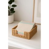 YzHome Hasır Rattan Peçetelik Saklama Kutusu Organizer Kare 18 cm yz.RATTANPECETE