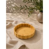 Yzhome Küçük Boy Bambu Papatya Model Servis Sunum Tabağı Tabak Kase 20CM - Sarı