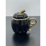 Yzhome Porselen Renkli Gold Yaldızlı Kapaklı Balkabak Kupa Bardak 300 ml - 0 - Siyah