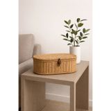 YzMarket Hasır Rattan Kapaklı Saklama Kutusu Organizer Çok Amaçlı 10*27cm